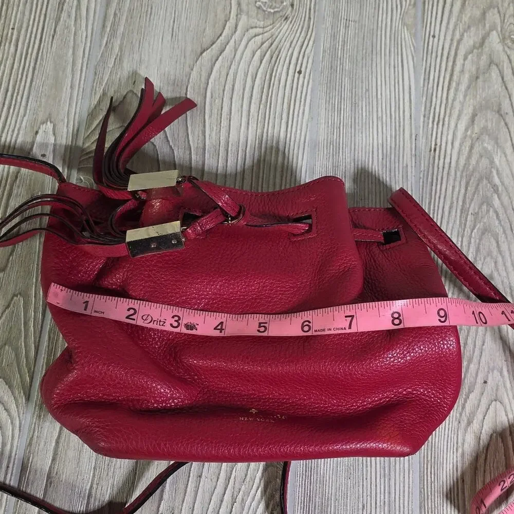 Kate Spade New York Red Leather Bucket Crossbody Bag
